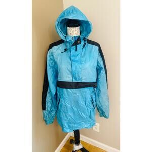 Vintage Snow Lion Windbreaker Aqua Pullover Jacket 90s Adult MEDIUM UNISEX